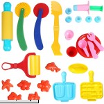MUKOOL Play Smart Dough Tools Toys Dough Games Set 27PCS Smart Play Clay Dough Toys Set Kits Plastic Baking Dough Toys with Extruder Animal Sand Mold for Kids 27Pcs Dough Tools B075WPPB5V